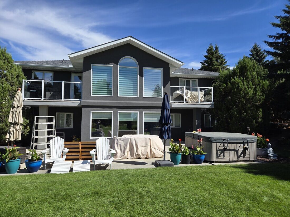 The same house with the stucco finished